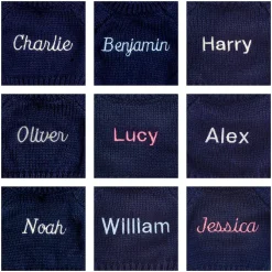Jellycat Bashful Blue Bunny with Personalised Navy Jumper