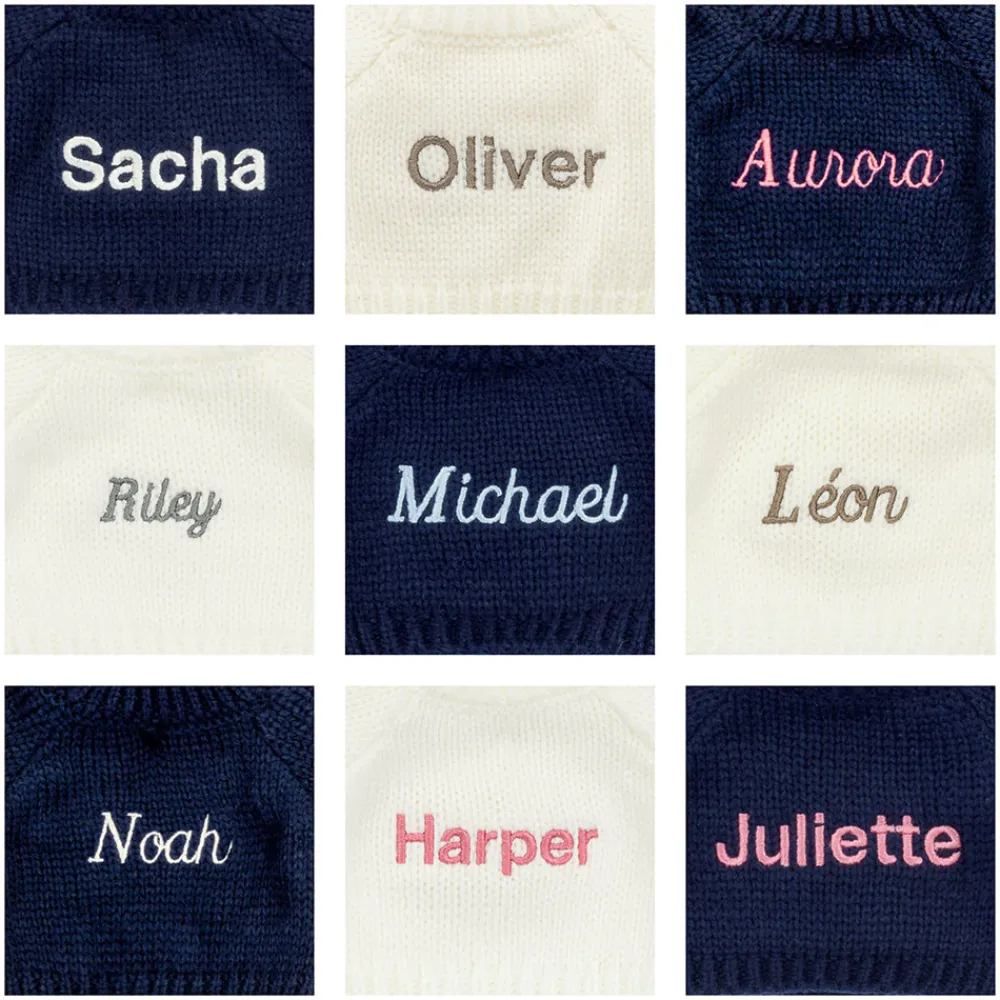 Jellycat Bashful Luxe Bunny Nimbus with Personalised Navy Jumper