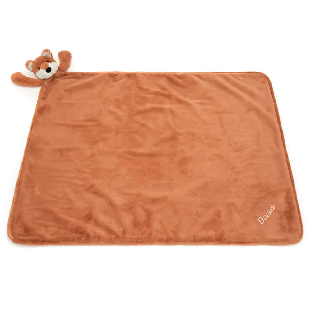 Jellycat Personalised Bashful Fox Cub Blankie